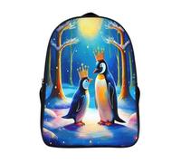 impermeabile zaino per studenti inverno fantastico per bambini e bambine zaini leggeri 2 scomparto re pinguino tracolla regolabile stampato zainetto 3d impermeabile-16,per adolescente e adulti