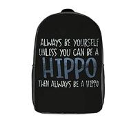 Impermeabile Zaino Scuola Unless You Can Be A Hippo Backpack Eleganti Borse Da Scuola Per Idea Regalo, Escursionismo, Scuola, 42X32X14Cm