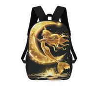 Impermeabile Zaino Universita Beautiful Mer-Mai Draw With Moon Zainetto Scuola Outdoor Backpack Per Idea Regalo, Studenti, Compleanno, 42X32X14Cm