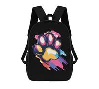 Impermeabile Zaino Universita Cat Pawprint Paw Lgbt Pride Month Borse Da Scuola Multicolor Rucksack Per Trekking, Escursionismo, Compleanno, 42X32X14Cm