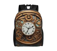Impermeabile Zaino Università Rusty Steampunk Clock Borsa Da Viaggio Outdoor Backpack Per Trekking, Scuola, Adulti, 42X32X14Cm