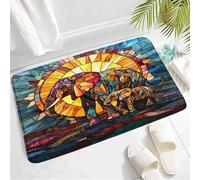 Impermeabile Zerbino Elephant Stained Glass Abstract Afn Safari Wild Animal Sunset Tropical Wildlife Zerbini per esterni Tappetino per piedi 40×60cm per Soggiorno,Cucina,Ufficio