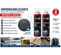 Impermeabilizzante Capote Auto Spray Tessuti Anti Pioggia AUTO e MOTO 2x 500 ml.