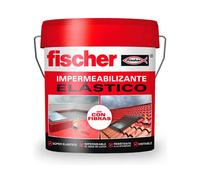 fischer - Vernice impermeabilizzante (secchio 5kg) Bianco con fibre, impermeabile ed esterno