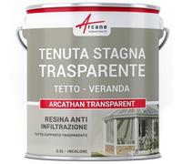 Impermeabilizzazione Trasparente Veranda, Tegole, Vetro - ARCATHAN 2,5 L | Resina Impermeabilizzante Trasparente, Tetti, Vetro, Policarbonato, Non Ingiallisce, Lascia Respirare - Arcane Industries
