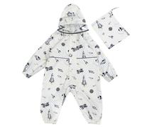 Imperméables Enfant Combinaison De Pluie Poncho Imperméable Filles Manteaux Imperméables À Capuche Imperméable Une Pièce Reutilisable Outdoor Vêtements De Pluie, bianco, 8-9 Anni