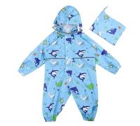 Imperméables Enfant Combinaison De Pluie Poncho Imperméable Filles Manteaux Imperméables À Capuche Imperméable Une Pièce Reutilisable Outdoor Vêtements De Pluie, Celeste., 4-5 Anni