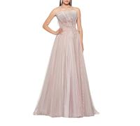 Impero Couture abito da cerimonia in tulle con ricami gioiello rosa cenere