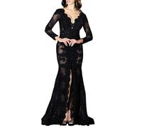 Impero Couture abito da cerimonia in tulle con ricami strass nero 46