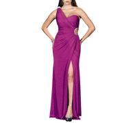 Impero Couture abito monospalla da cerimonia con cut out magenta 40