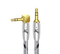 Impeto Cavo Jack 3.5 a Jack 3.5 maschio maschio Cavo Aux 3.5mm 90 gradi hifi Alta qualità audiofilo in Nylon Compatible con iPhone, iPad, Smartphone, Laptop, Autoradio, MP3 2M