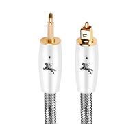 Impeto Cavo ottico audio digitale Mini-TOSLINK,Toslink a mini Toslink jack 3.5mm (Non aux) alta qualità, Cavo digitale S/PDIF/per soundbar, sistemi stereo/amplificatori, Hi-Fi, bianco 2 m