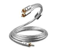 Impeto Cavo RCA Jack 3.5 alta qualità S-OCC Cable 2 RCA Maschio Aux jack Maschio Cavo Audio HiFi Stereo Custodia in Metallo e Contatti Placcati Oro 24K，per Home Theater 2m