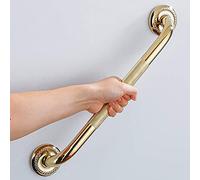 IMPEU Maniglia per doccia testurizzata, asta di supporto per bagno da 61 cm, elegante tubo da bagno antiscivolo, con finitura in oro lucido, ideale per anziani, bambini, anziani