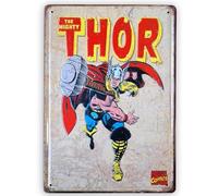 Impiallacciatura vintage di Thor Dio del Tuono - boemy by Marvel 20 x 30 cm: Potenza e Stile Retro per il Tuo Spazio!