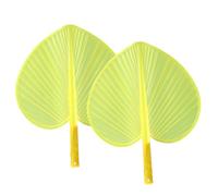 Impianti di ventilazione manuale facili da usare, 2 pezzi, artificiali, foglie di cattail cinese, stile vintage, a banana, per feste di nozze, colore giallo