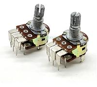Impianti elettrici Pulsante interruttore di alimentazione 2 pezzi 148 16 tipo interruttore potenziometro doppio volume B50K B10K prugna asse 15MM D1010 (Size : B50k)
