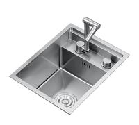 Impianti Lavello da Cucina Invisibile in Acciaio Inossidabile 304 con Piastra di Copertura - Ideale per Piccoli Spazi E Aree Bar, Design Nascosto con Rubinetto Pieghevole Cucina (Color : Silver, S :