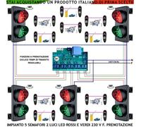 Impianto 5 Semafori 2 Luci 24 Led Rossi Verdi 230 V Transito Controllato 10 Foto