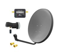 Impianto antenna satellitare 60 cm grigio singolo LNB 1 partecipante Satfinde...