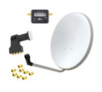 Impianto antenna satellitare 60 cm Octo LNB 8 partecipanti Satfinder 4x...