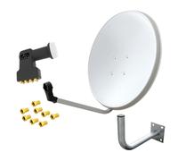 Impianto antenna satellitare 60 cm Octo LNB 8 partecipanti supporto a...