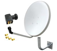 Impianto antenna satellitare 60 cm Quad LNB 4 partecipanti supporto a...