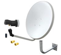 Impianto antenna satellitare 60 cm singolo LNB 1 partecipante supporto a pare...