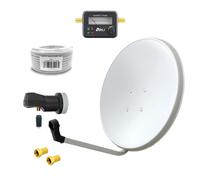 Impianto antenna satellitare 60 cm singolo LNB Satfinder 15 m cavo...