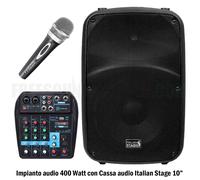 Impianto audio 400 Watt Cassa Italian Stage SPX10A + mixer + microfono | Karaoke
