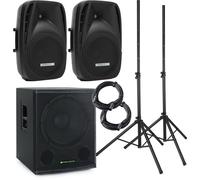 Impianto Audio Completo Attivo 2x Casse Acustiche e 18'' Subwoofer Bluetooth USB
