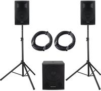 Impianto Audio Completo Bluetooth Attivo 2 Casse Altoparlante 12" Subwoofer 18"