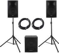 Impianto Audio Completo Bluetooth Attivo 2 Casse Altoparlante 15" Subwoofer 18"