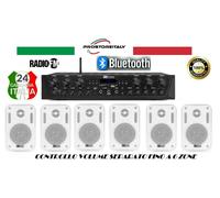 IMPIANTO AUDIO FILODIFFUSIONE: 8 CASSE +AMPLIFICATORE+RADIO FM+BLUETOOTH. TOP
