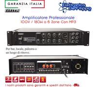 IMPIANTO AUDIO FILODIFFUSIONE AMPLIFICATORE USB 6 ZONE SEPARATE GBC 61611240