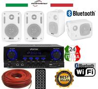 IMPIANTO AUDIO FILODIFFUSIONE BLUETOOTH CON 2/4 ALTOPARLANTI BIANCHI O NERI.