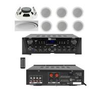 IMPIANTO AUDIO FILODIFFUSIONE BLUETOOTH TELECOMANDO CASSE TONDE DA CONTROSOFFITTO 13 (6 CASSE 13 CM)