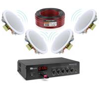 IMPIANTO AUDIO FILODIFFUSIONE DA INCASSO 100V amplificatore + 4 casse + 100 mt