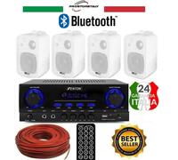 IMPIANTO AUDIO FILODIFFUSIONE K3 LOCALI 100Watt+ 4 Altoparlanti+Bluetooth+ Cavo