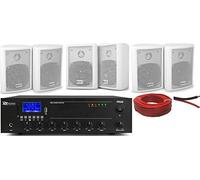 IMPIANTO AUDIO FILODIFFUSIONE LOCALI AMPLIFICATORE + 6 CASSE DA PARETE