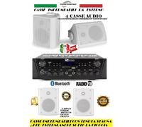 IMPIANTO AUDIO PER ESTERNO FILODIFFUSIONE LOCALI 4 CASSE+AMPLIFICATORE RADIO FM