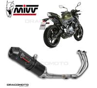 Scarico Completo MIVV Oval Carbonio Con Coppa Carbonio Kawasaki Z650 2017 > 2023