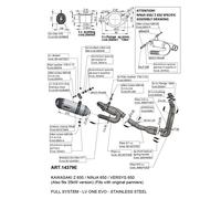 Impianto Completo Leovince LV ONE EVO per KAWASAKI Z 650 2021 > 2024