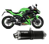 Impianto Completo Oval Storm Acciaio Inox Nero per Kawasaki Ninja 650 2023 2024