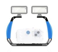 Impianto di immersione subacquea, per video e immersioni, per videocamere subacquee e snorkeling, con doppio supporto per scarpa fredda da 1/4 3/8 di pollice foro filettato per Insta 360 (blu)