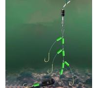 Impianto di pesca con 4 ami progettato per il funzionamento con palo a mano e ganci dorati per pesca alla carpa crucian (C)
