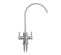 Impianto di purificazione dell'acqua 2 punti 304 doppio rubinetto dell'acqua a gomito a doppio gomito in acciaio inox, bere direttamente una singola cucina fredda nichel spazzolato rubinetti lavello