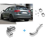 Impianto Di Racing Da Kat Audi A3 8P 3.2 V6 QUATTRO Sportback 2x90mm Rotondo