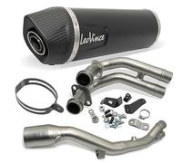 impianto di scarico LeoVince sistema completo SBK LV ONE EVO Black Edition, acciaio inossidabile nero, tappo in carbonio, 2/1 per Yamaha TMAX 530 ABS/DX/SX