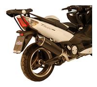 impianto di scarico LeoVince sistema completo SBK NERO, acciaio inossidabile nero, tappo in carbonio, 2/1, con omologazione per Yamaha T-Max 500 i.e.